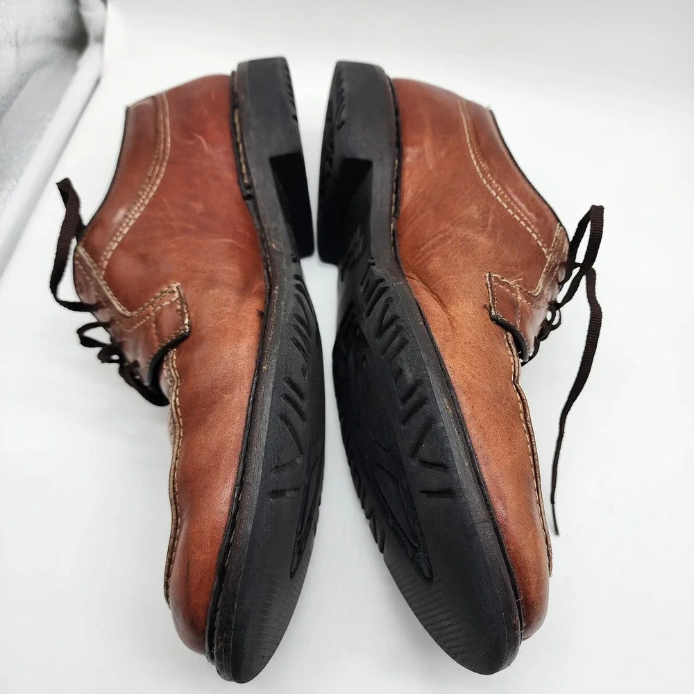 Allen Edmonds Wilbert Brown Leather Apron Toe Dress Shoes Men 12B USA Rubber Sol